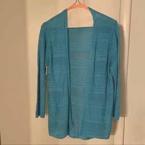 Turquoise long sleeve knit cardigan Medium
